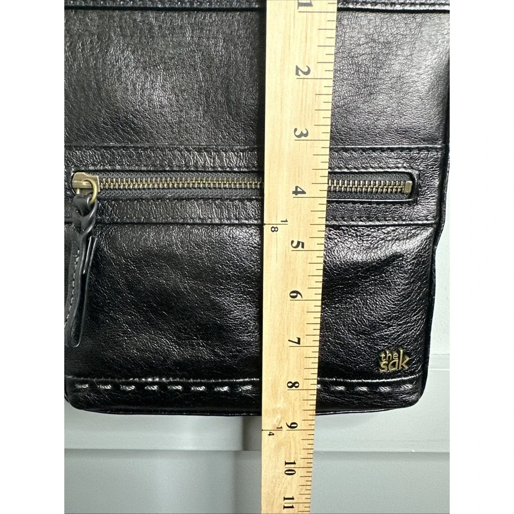 The Sak Purse‎ Black Genuine Leather Shoulder Adjustable Strap Boho Crossbody